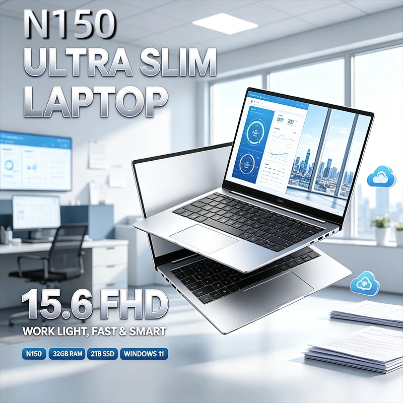 M.2 Ssd - 120HzのフルHD IPSディスプレイ、15.6インチ、Intel Core N150プロセッサー、32GBの大容量RAM、2TBの高速SSD、バックライト付きキーボード、長時間のバッテリー駆動。
