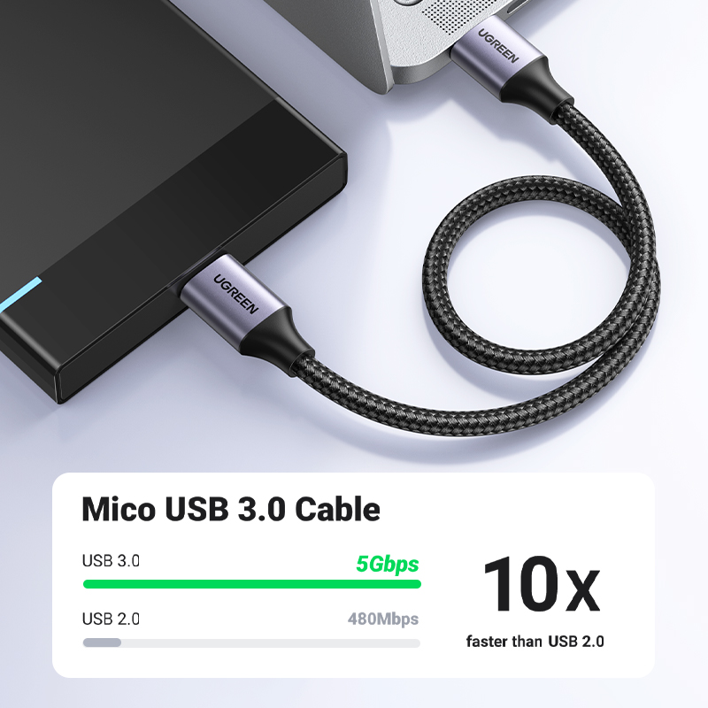 Ugreen-Samsung用のマイクロUSBケーブル,外部 - Samsung Ssd のレビューと価格